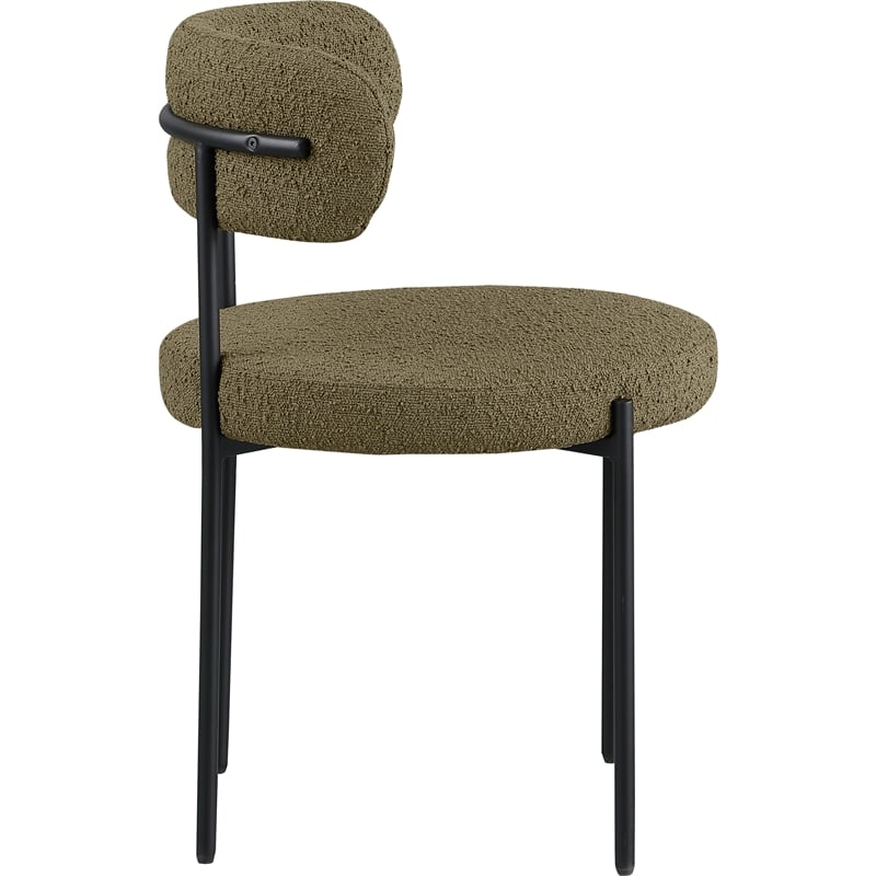 Meridian Furniture Beacon Olive Green Boucle Fabric Dining Chair (Set of 2)