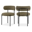 Meridian Furniture Beacon Olive Green Boucle Fabric Dining Chair (Set of 2)