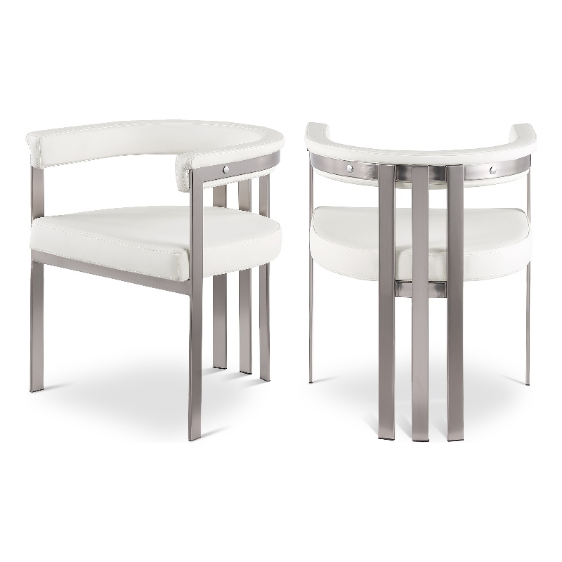 Meridian Furniture Marcello Cream Vegan Leather Dining Chair (Set of 2)