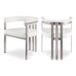Meridian Furniture Marcello Cream Vegan Leather Dining Chair (Set of 2)