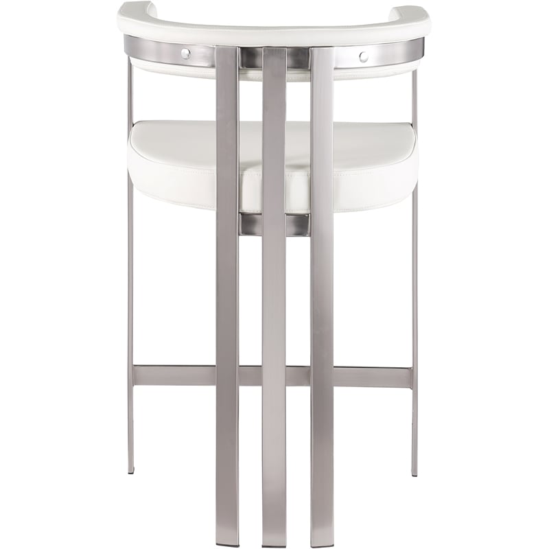 Meridian Furniture Marcello Cream Vegan Leather Counter Stool (Set of 2)