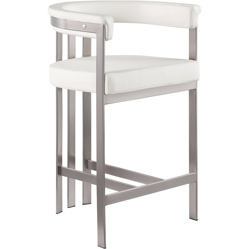 Meridian Furniture Marcello Cream Vegan Leather Counter Stool (Set of 2)