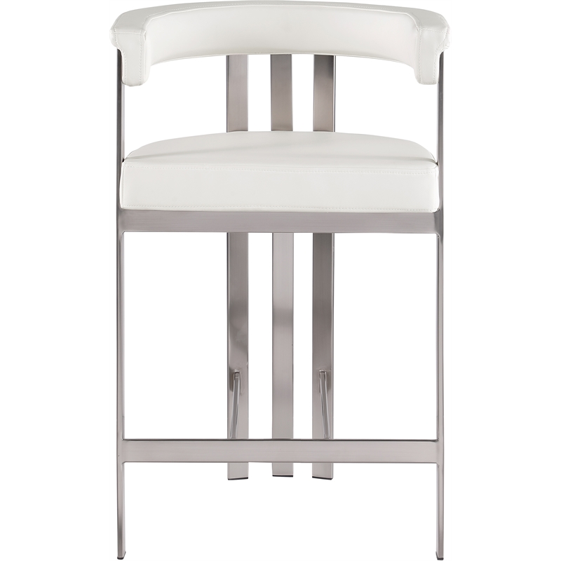 Meridian Furniture Marcello Cream Vegan Leather Counter Stool (Set of 2)