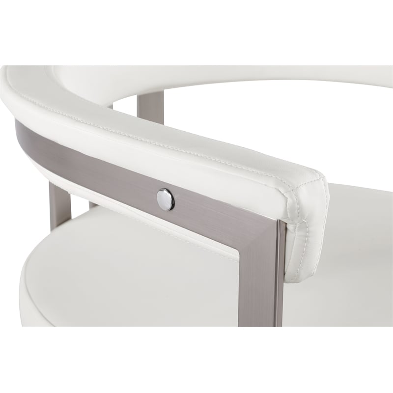 Meridian Furniture Marcello Cream Vegan Leather Counter Stool (Set of 2)