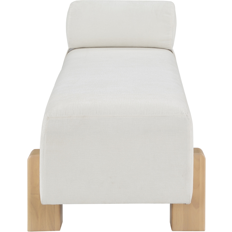 Meridian Furniture Edison Cream Chenille Fabric Bench