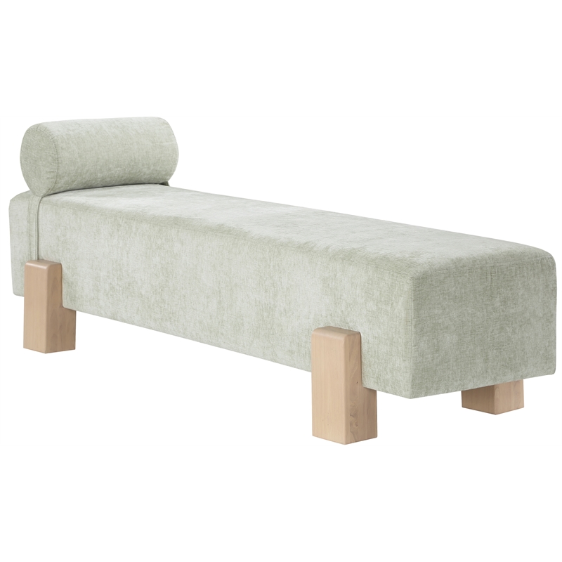 Meridian Furniture Edison Mint Green Chenille Fabric Bench