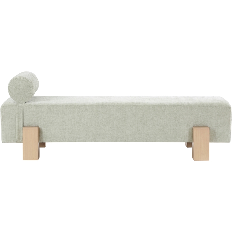 Meridian Furniture Edison Mint Green Chenille Fabric Bench