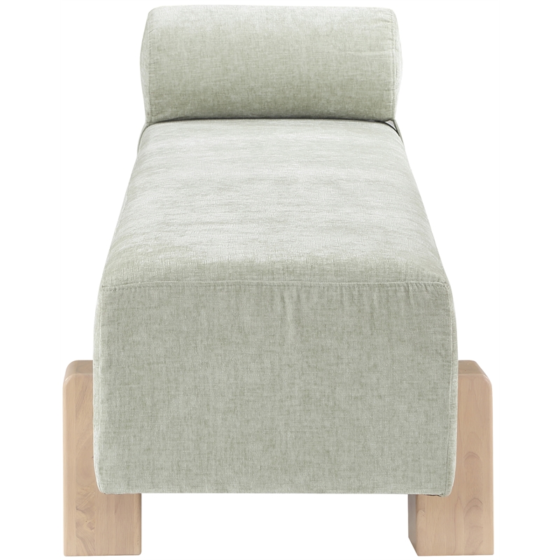 Meridian Furniture Edison Mint Green Chenille Fabric Bench