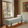 Meridian Furniture Edison Mint Green Chenille Fabric Bench