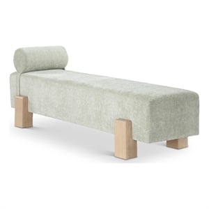 Meridian Furniture Edison Mint Green Chenille Fabric Bench