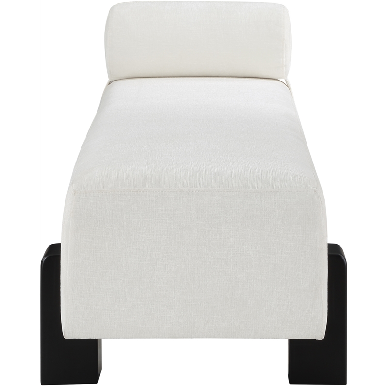 Meridian Furniture Edison Cream Chenille Fabric Bench
