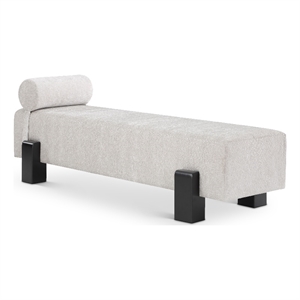 Meridian Furniture Edison Light Grey Chenille Fabric Bench