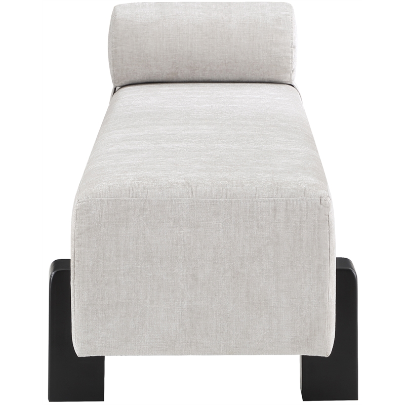 Meridian Furniture Edison Light Grey Chenille Fabric Bench