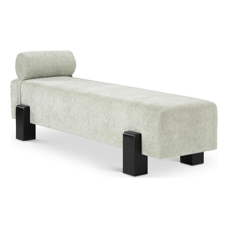 Meridian Furniture Edison Mint Green Chenille Fabric Bench