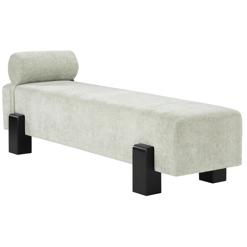 Meridian Furniture Edison Mint Green Chenille Fabric Bench