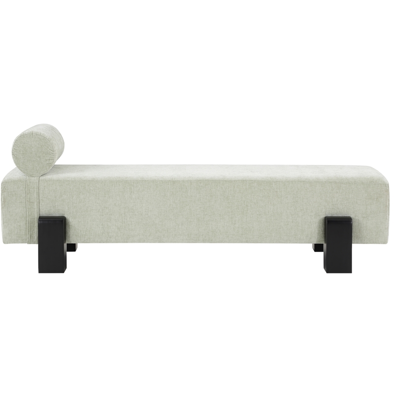 Meridian Furniture Edison Mint Green Chenille Fabric Bench