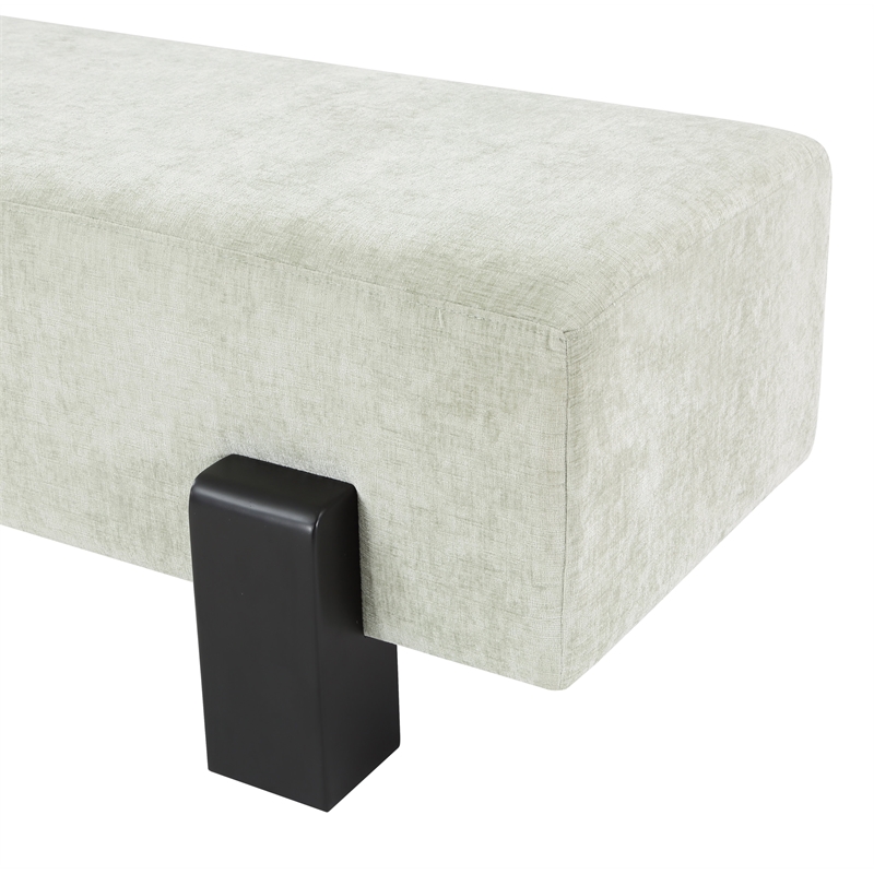 Meridian Furniture Edison Mint Green Chenille Fabric Bench