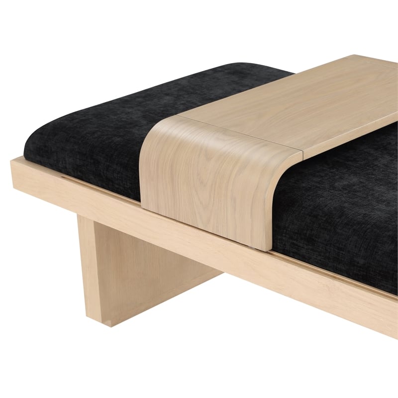 Meridian Furniture Arlington Black Chenille Fabric Bench
