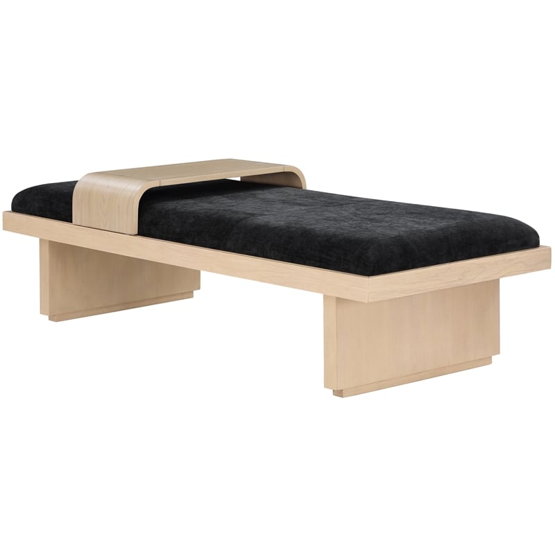 Meridian Furniture Arlington Black Chenille Fabric Bench
