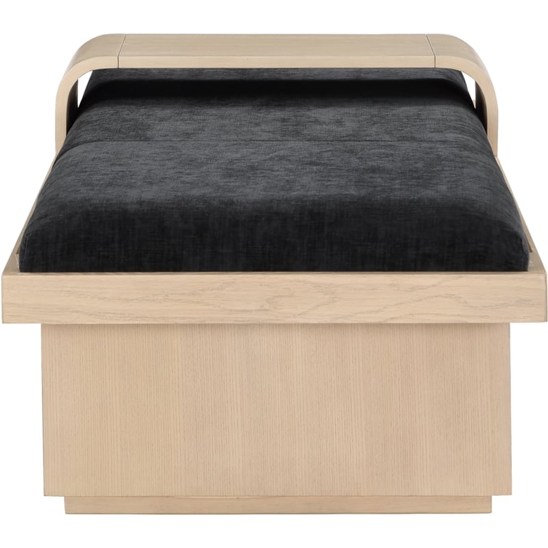 Meridian Furniture Arlington Black Chenille Fabric Bench