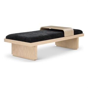 Meridian Furniture Arlington Black Chenille Fabric Bench