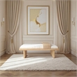 Meridian Furniture Arlington Cream Chenille Fabric Bench