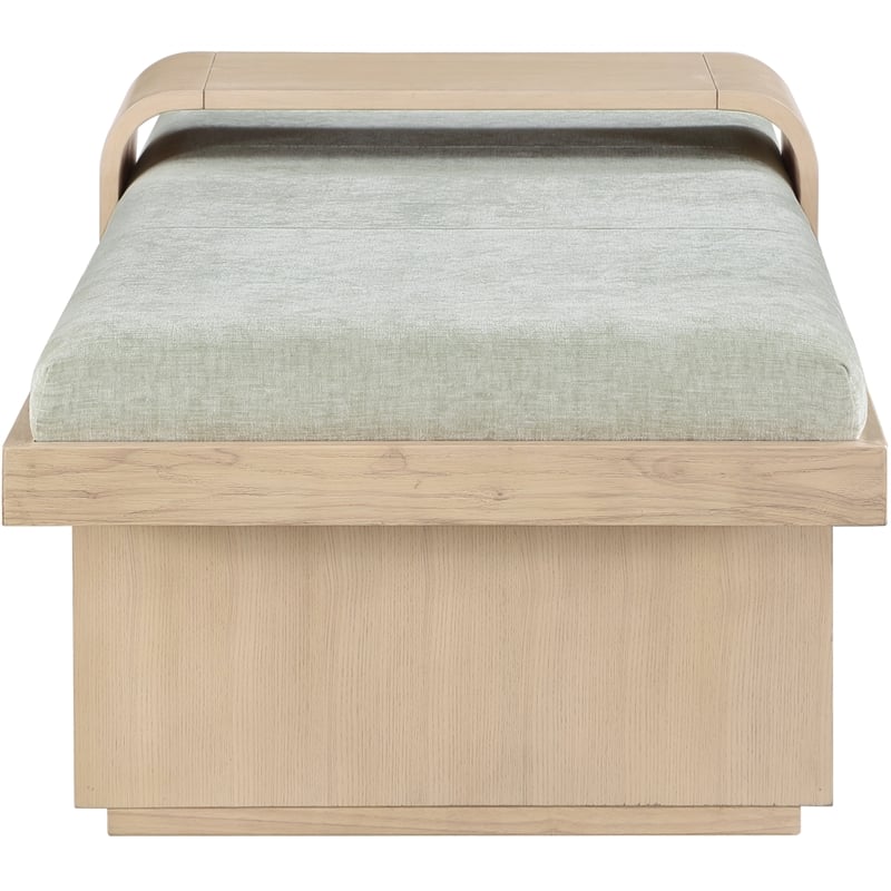 Meridian Furniture Arlington Mint Green Chenille Fabric Bench