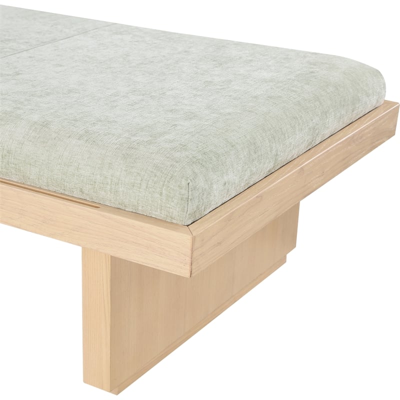 Meridian Furniture Arlington Mint Green Chenille Fabric Bench