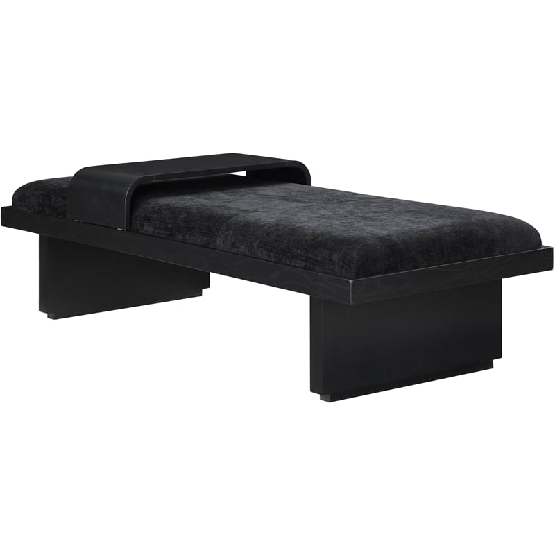 Meridian Furniture Arlington Black Chenille Fabric Bench