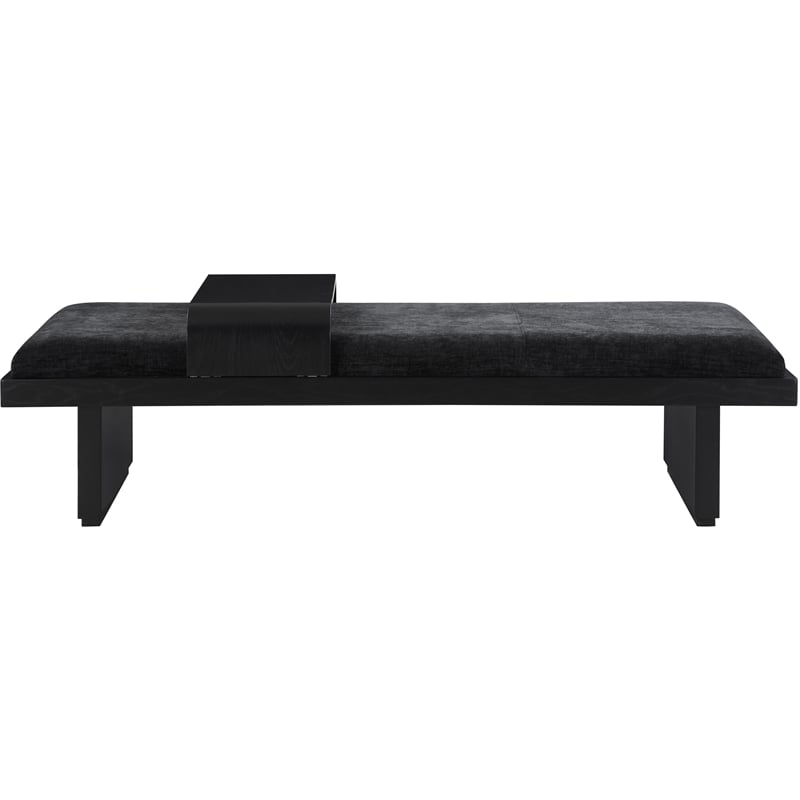 Meridian Furniture Arlington Black Chenille Fabric Bench