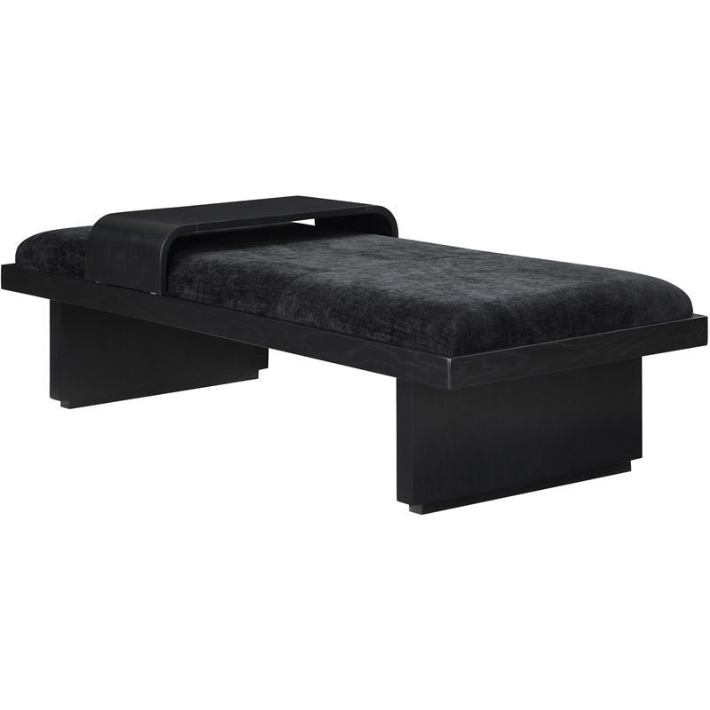 Meridian Furniture Arlington Black Chenille Fabric Bench
