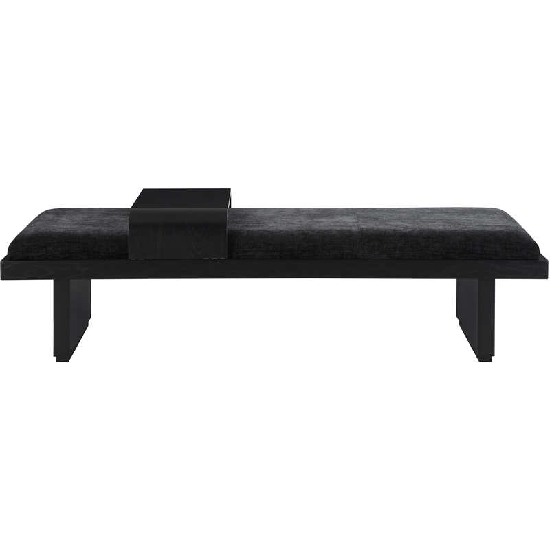 Meridian Furniture Arlington Black Chenille Fabric Bench