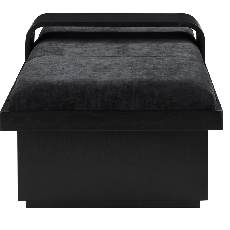 Meridian Furniture Arlington Black Chenille Fabric Bench