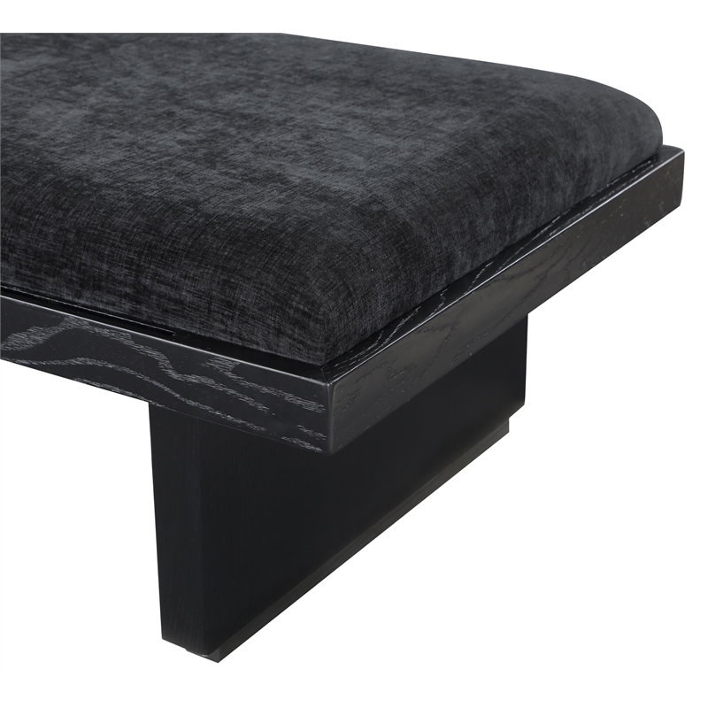 Meridian Furniture Arlington Black Chenille Fabric Bench