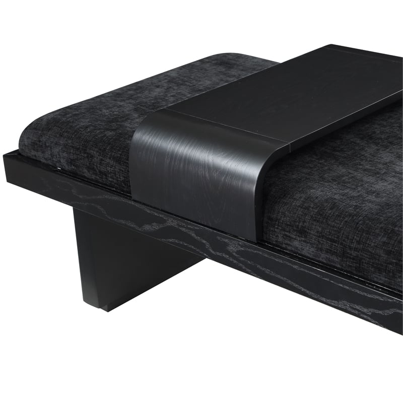 Meridian Furniture Arlington Black Chenille Fabric Bench