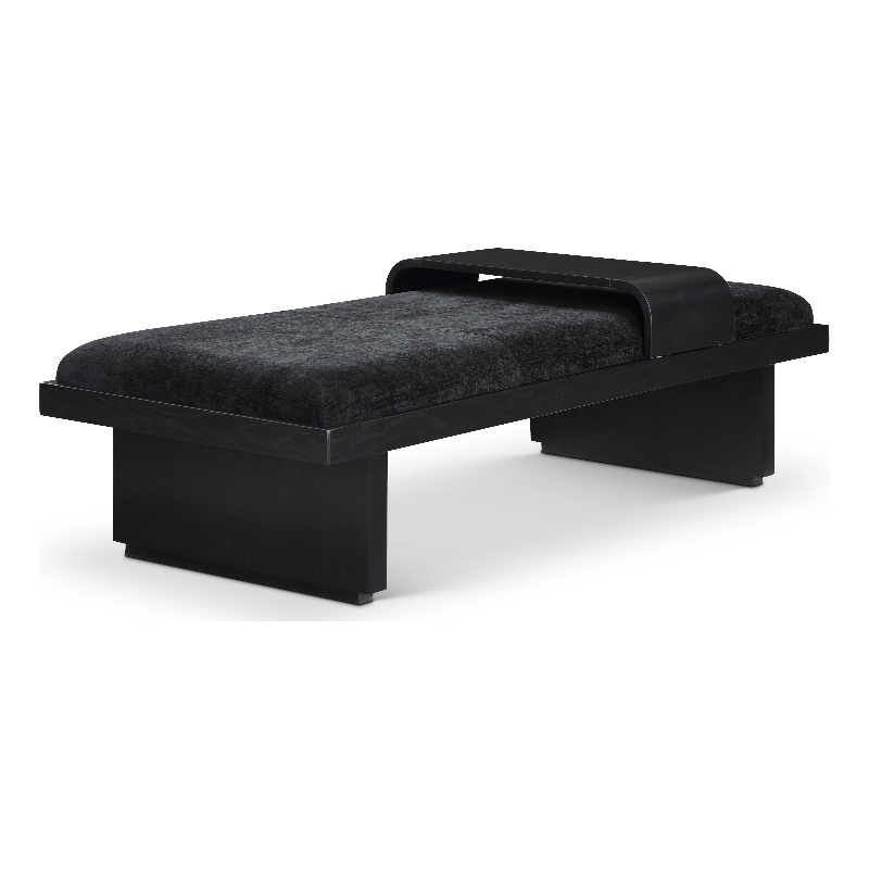 Meridian Furniture Arlington Black Chenille Fabric Bench