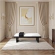 Meridian Furniture Arlington Cream Chenille Fabric Bench