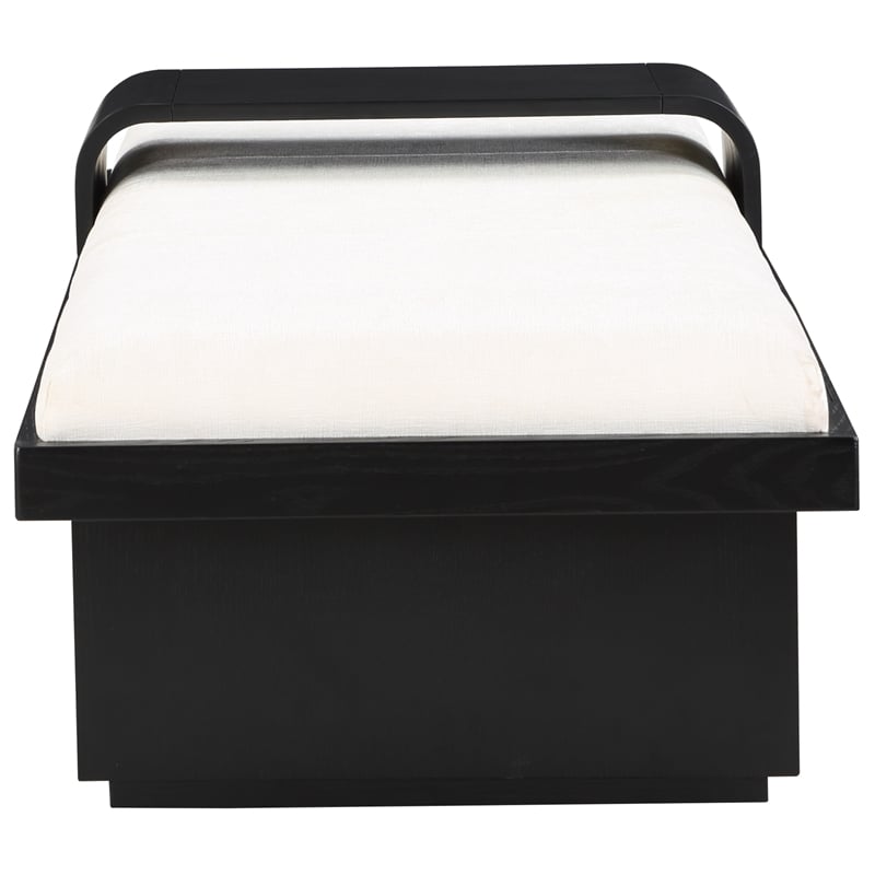 Meridian Furniture Arlington Cream Chenille Fabric Bench