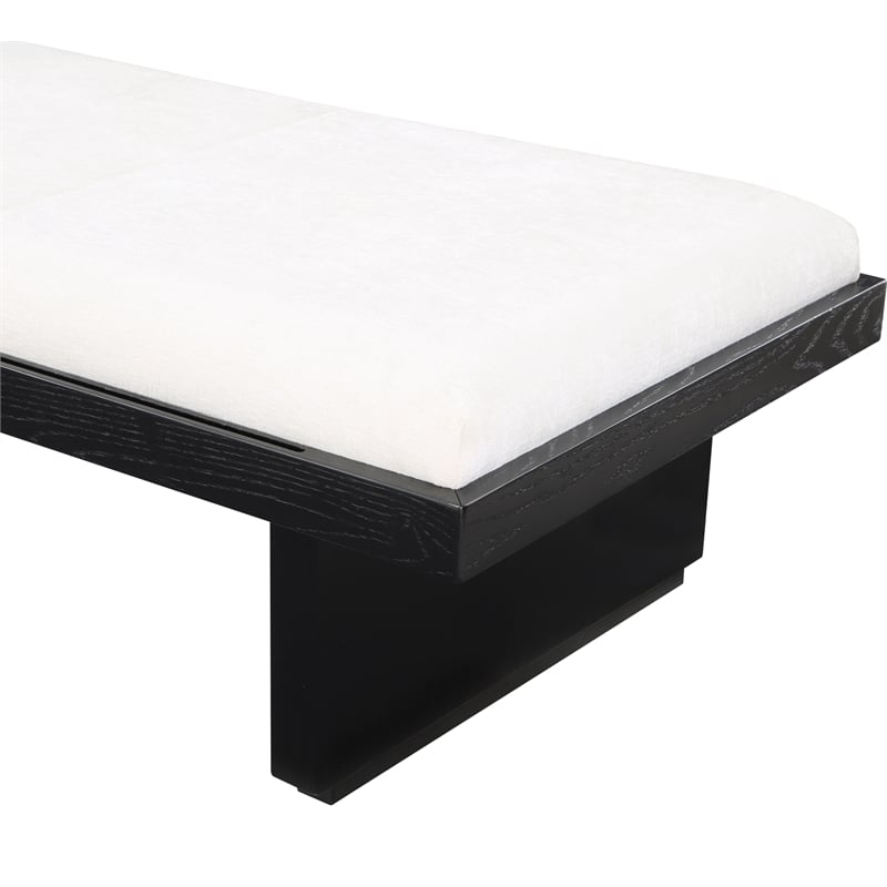 Meridian Furniture Arlington Cream Chenille Fabric Bench
