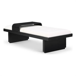 Meridian Furniture Arlington Cream Chenille Fabric Bench