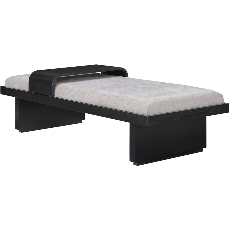Meridian Furniture Arlington Light Grey Chenille Fabric Bench