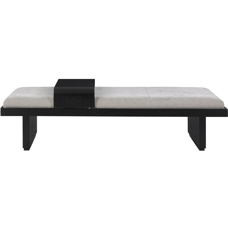 Meridian Furniture Arlington Light Grey Chenille Fabric Bench