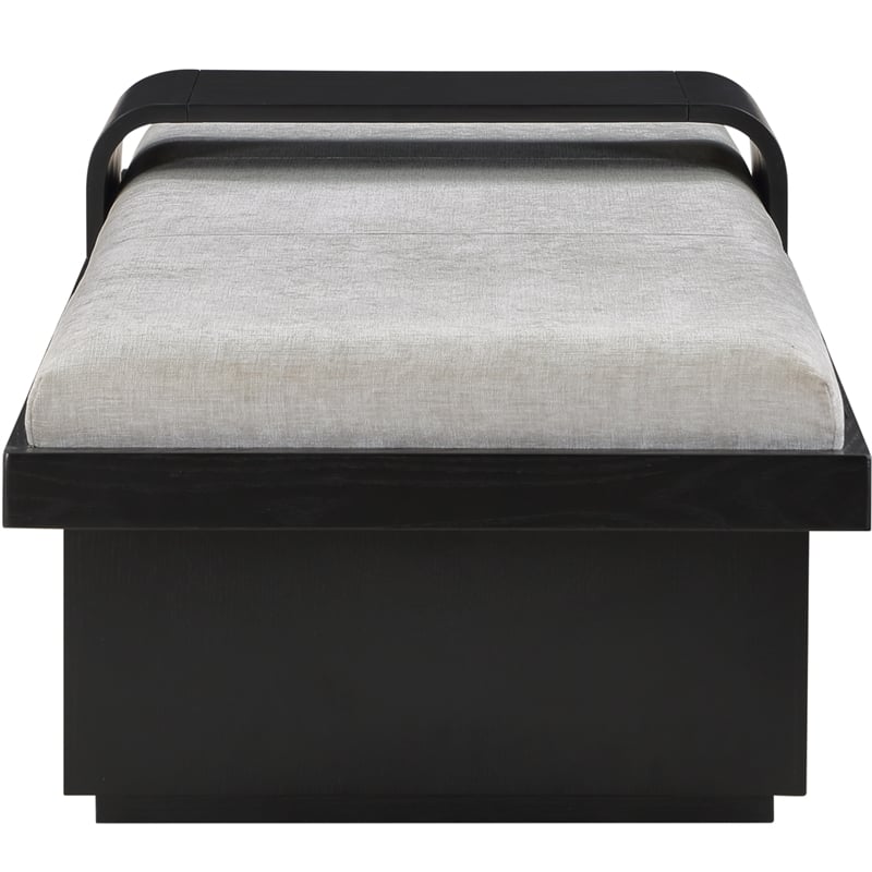 Meridian Furniture Arlington Light Grey Chenille Fabric Bench