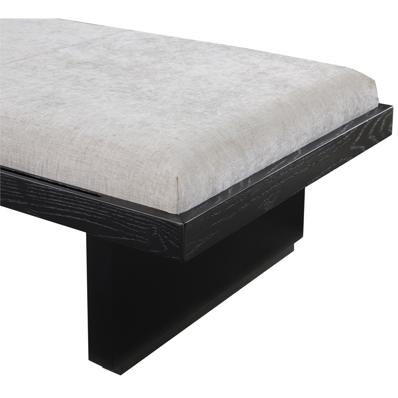 Meridian Furniture Arlington Light Grey Chenille Fabric Bench