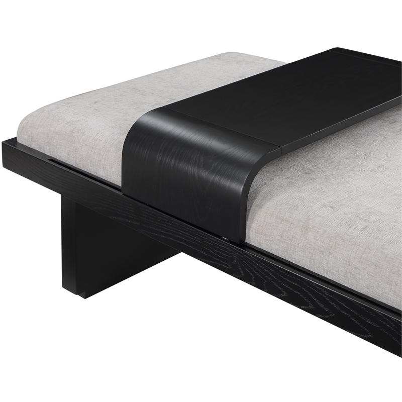 Meridian Furniture Arlington Light Grey Chenille Fabric Bench