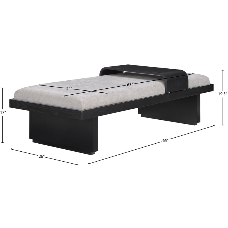 Meridian Furniture Arlington Light Grey Chenille Fabric Bench