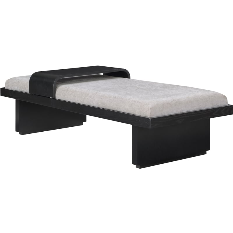 Meridian Furniture Arlington Light Grey Chenille Fabric Bench