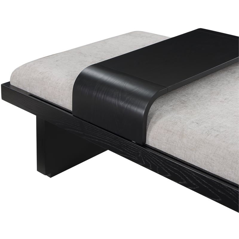 Meridian Furniture Arlington Light Grey Chenille Fabric Bench