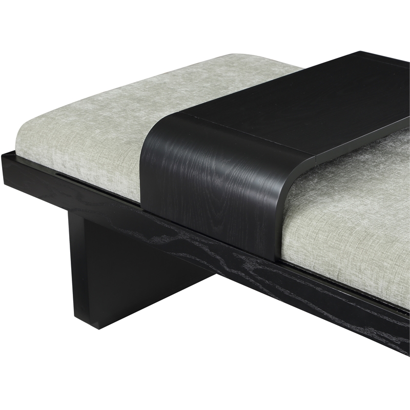Meridian Furniture Arlington Mint Green Chenille Fabric Bench