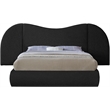 Meridian Furniture Everest Black Boucle Fabric Queen Bed